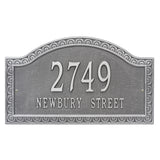 Whitehall Penhurst Grande Wall 2-Line Personalized Address Plaque - Pewter/Silver