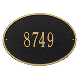 Whitehall Hawthorne Oval Standard Wall 1-Line Personalized Address Plaque - Black/Gold
