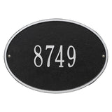 Whitehall Hawthorne Oval Standard Wall 1-Line Personalized Address Plaque - Black/Silver