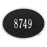 Whitehall Hawthorne Oval Standard Wall 1-Line Personalized Address Plaque - Black/White