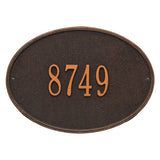 Whitehall Hawthorne Oval Standard Wall 1-Line Personalized Address Plaque - Oil-Rubbed Bronze