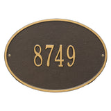 Whitehall Hawthorne Oval Standard Wall 1-Line Personalized Address Plaque - Bronze/Gold