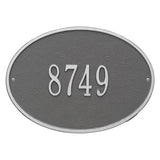 Whitehall Hawthorne Oval Standard Wall 1-Line Personalized Address Plaque - Pewter/Silver