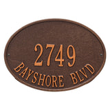 Whitehall Hawthorne Oval Standard Wall 2-Line Personalized Address Plaque - Antique Copper
