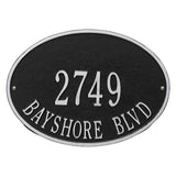 Whitehall Hawthorne Oval Standard Wall 2-Line Personalized Address Plaque - Black/Silver