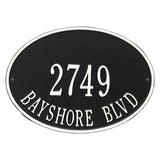 Whitehall Hawthorne Oval Standard Wall 2-Line Personalized Address Plaque - Black/White