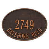 Whitehall Hawthorne Oval Standard Wall 2-Line Personalized Address Plaque - Oil-Rubbed Bronze