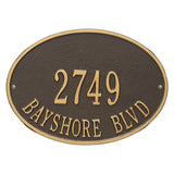 Whitehall Hawthorne Oval Standard Wall 2-Line Personalized Address Plaque - Bronze/Gold