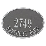Whitehall Hawthorne Oval Standard Wall 2-Line Personalized Address Plaque - Pewter/Silver