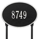 Whitehall Hawthorne Oval Standard Lawn 1-Line Personalized Address Plaque - Black/White