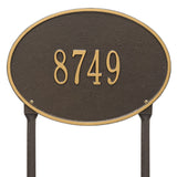 Whitehall Hawthorne Oval Standard Lawn 1-Line Personalized Address Plaque - Bronze/Gold