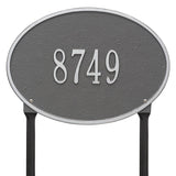 Whitehall Hawthorne Oval Standard Lawn 1-Line Personalized Address Plaque - Pewter/Silver