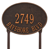 Whitehall Hawthorne Oval Standard Lawn 2-Line Personalized Address Plaque - Oil-Rubbed Bronze