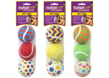 Multipet Tennis Ball Assorted Styles Dog Toy - 3-Pack
