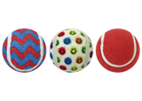 Multipet Tennis Ball Assorted Styles Dog Toy - 3-Pack