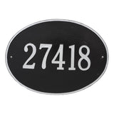 Whitehall Hawthorne Oval Estate Wall 1-Line Personalized Address Plaque - Black/Silver