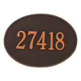 Whitehall Hawthorne Oval Estate Wall 1-Line Personalized Address Plaque - Oil-Rubbed Bronze