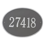 Whitehall Hawthorne Oval Estate Wall 1-Line Personalized Address Plaque - Pewter/Silver