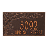 Whitehall Spring Blossom Estate Wall 2-Line Personalized Address Plaque - Antique Copper