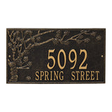 Whitehall Spring Blossom Estate Wall 2-Line Personalized Address Plaque - Black/Gold