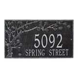 Whitehall Spring Blossom Estate Wall 2-Line Personalized Address Plaque - Black/Silver