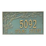 Whitehall Spring Blossom Estate Wall 2-Line Personalized Address Plaque - Bronze/Verdigris
