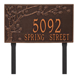 Whitehall Spring Blossom Estate Lawn 2-Line Personalized Address Plaque - Antique Copper