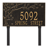 Whitehall Spring Blossom Estate Lawn 2-Line Personalized Address Plaque - Black/Gold