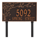 Whitehall Spring Blossom Estate Lawn 2-Line Personalized Address Plaque - Oil-Rubbed Bronze