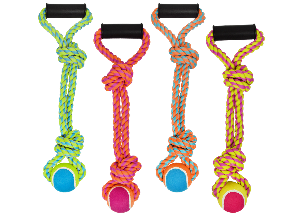 Multipet Nuts For Knots 2-Knot Rope with Ball Dog Toy - 20"