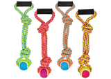 Multipet Nuts For Knots 2-Knot Rope with Ball Dog Toy - 20"