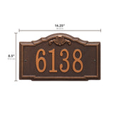 Whitehall Gatewood Standard Wall 1-Line Personalized Address Plaque - dimensions