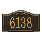 Whitehall Gatewood Standard Wall 1-Line Personalized Address Plaque - Black/Gold