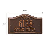 Whitehall Gatewood Standard Wall 2-Line Personalized Address Plaque - dimensions