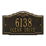 Whitehall Gatewood Standard Wall 2-Line Personalized Address Plaque - Black/Gold