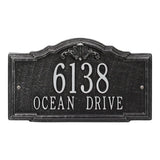 Whitehall Gatewood Standard Wall 2-Line Personalized Address Plaque - Black/Silver