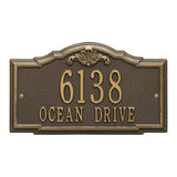 Whitehall Gatewood Standard Wall 2-Line Personalized Address Plaque - Bronze/Gold