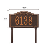 Whitehall Gatewood Standard Lawn 1-Line Personalized Address Plaque - dimensions