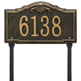 Whitehall Gatewood Standard Lawn 1-Line Personalized Address Plaque - Black/Gold