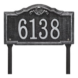 Whitehall Gatewood Standard Lawn 1-Line Personalized Address Plaque - Black/Silver