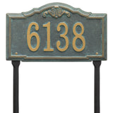 Whitehall Gatewood Standard Lawn 1-Line Personalized Address Plaque - Bronze/Verdigris