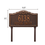 Whitehall Gatewood Standard Lawn 2-Line Personalized Address Plaque - dimensions