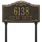 Whitehall Gatewood Standard Lawn 2-Line Personalized Address Plaque - Black/Gold