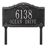 Whitehall Gatewood Standard Lawn 2-Line Personalized Address Plaque - Black/Silver