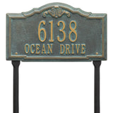 Whitehall Gatewood Standard Lawn 2-Line Personalized Address Plaque - Bronze/Verdigris