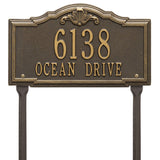 Whitehall Gatewood Standard Lawn 2-Line Personalized Address Plaque - Bronze/Gold