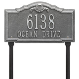 Whitehall Gatewood Standard Lawn 2-Line Personalized Address Plaque - Pewter/Silver