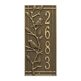Whitehall Woodridge Vertical Standard Wall 1-Line Personalized Address Plaque - Antique Brass