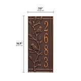 Whitehall Woodridge Vertical Standard Wall 1-Line Personalized Address Plaque - dimensions