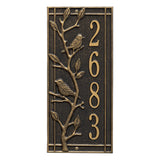 Whitehall Woodridge Vertical Standard Wall 1-Line Personalized Address Plaque - Black/Gold